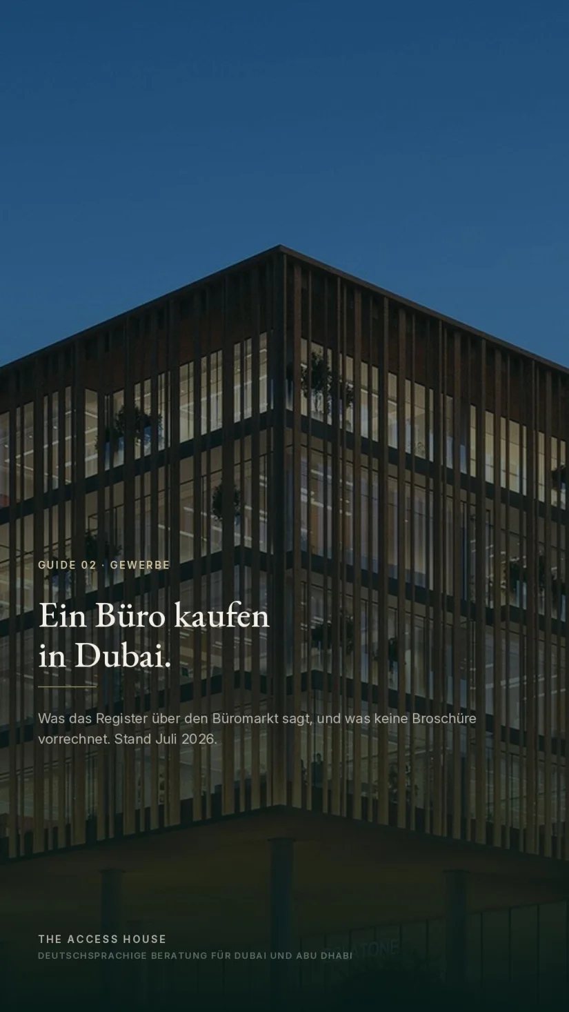 Titel des TAH Commercial Guide: Ein Büro kaufen in Dubai