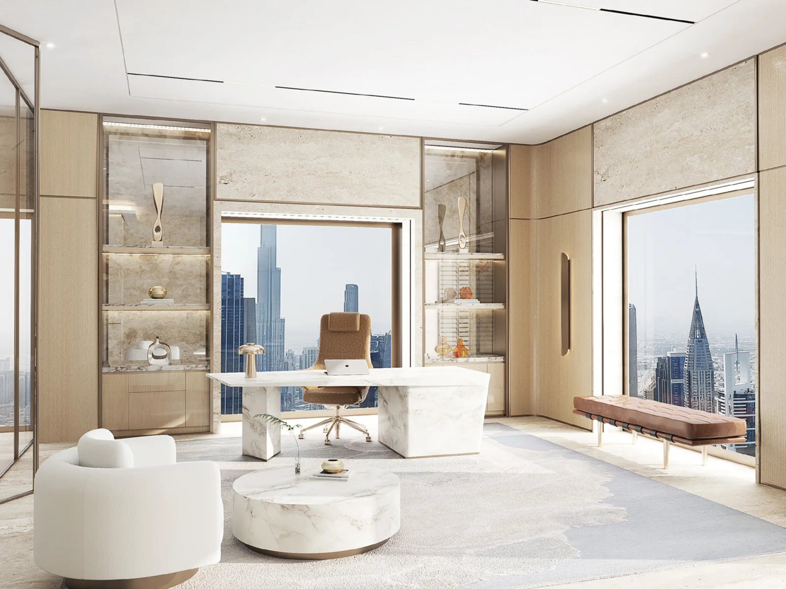 AHS Tower, executive office with Burj Khalifa view
