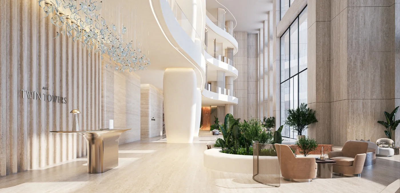AHS Twin Towers, Lobby, Visualisierung