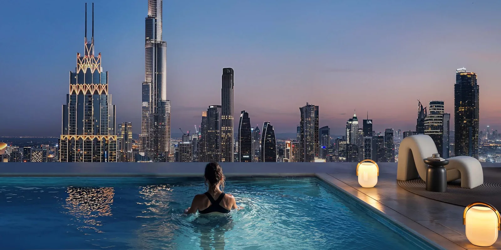 Akala, infinity pool overlooking the Burj Khalifa