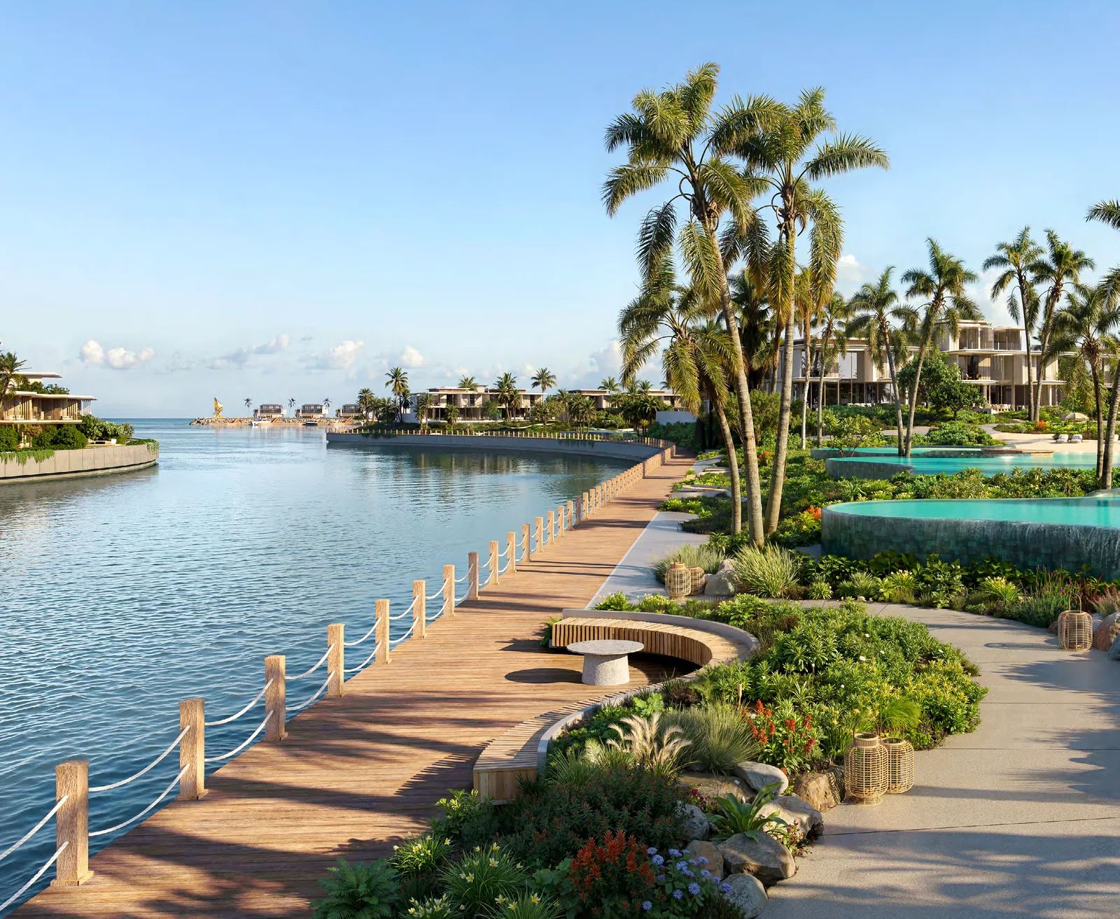 Promenade und Marina in Bay Estate