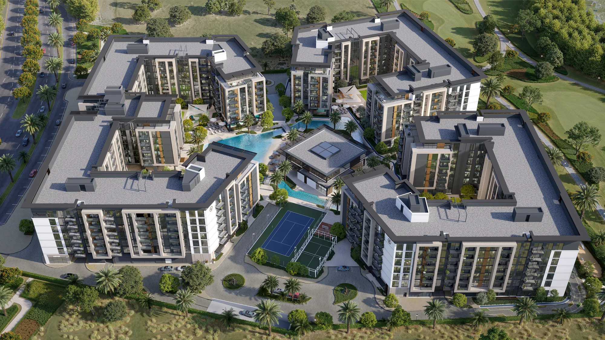 Belgravia Gardens, aerial of the courtyard community