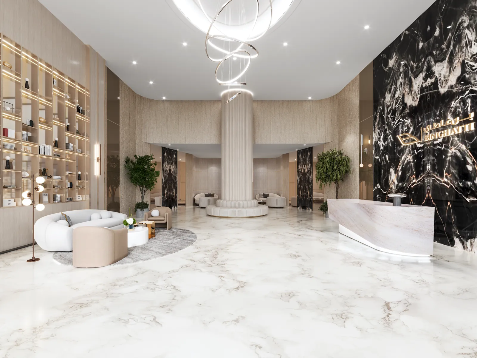 Binghatti Royale, lobby with reception