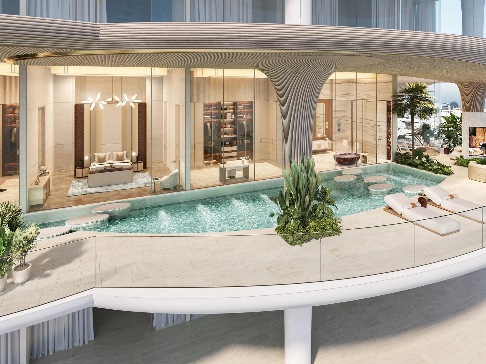 Casa AHS, master suite with private pool terrace
