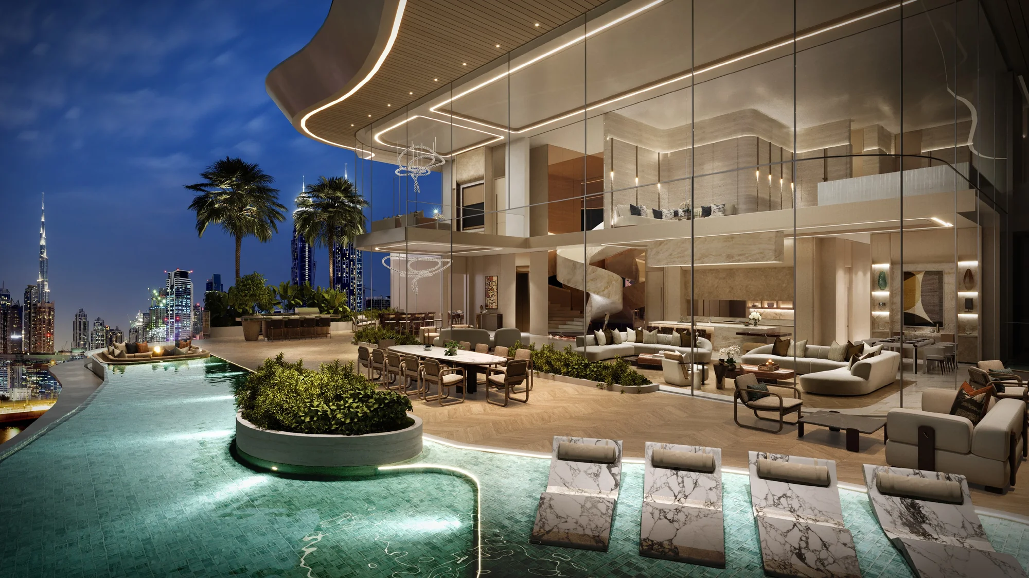Casa Canal, Penthouse-Terrasse mit Pool und Skyline