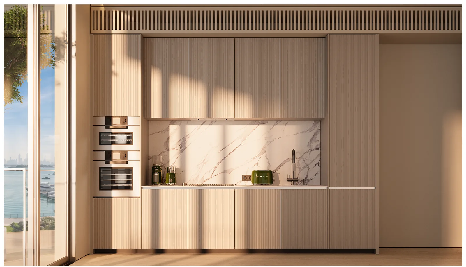 Le Château Piétrus, kitchen in marble