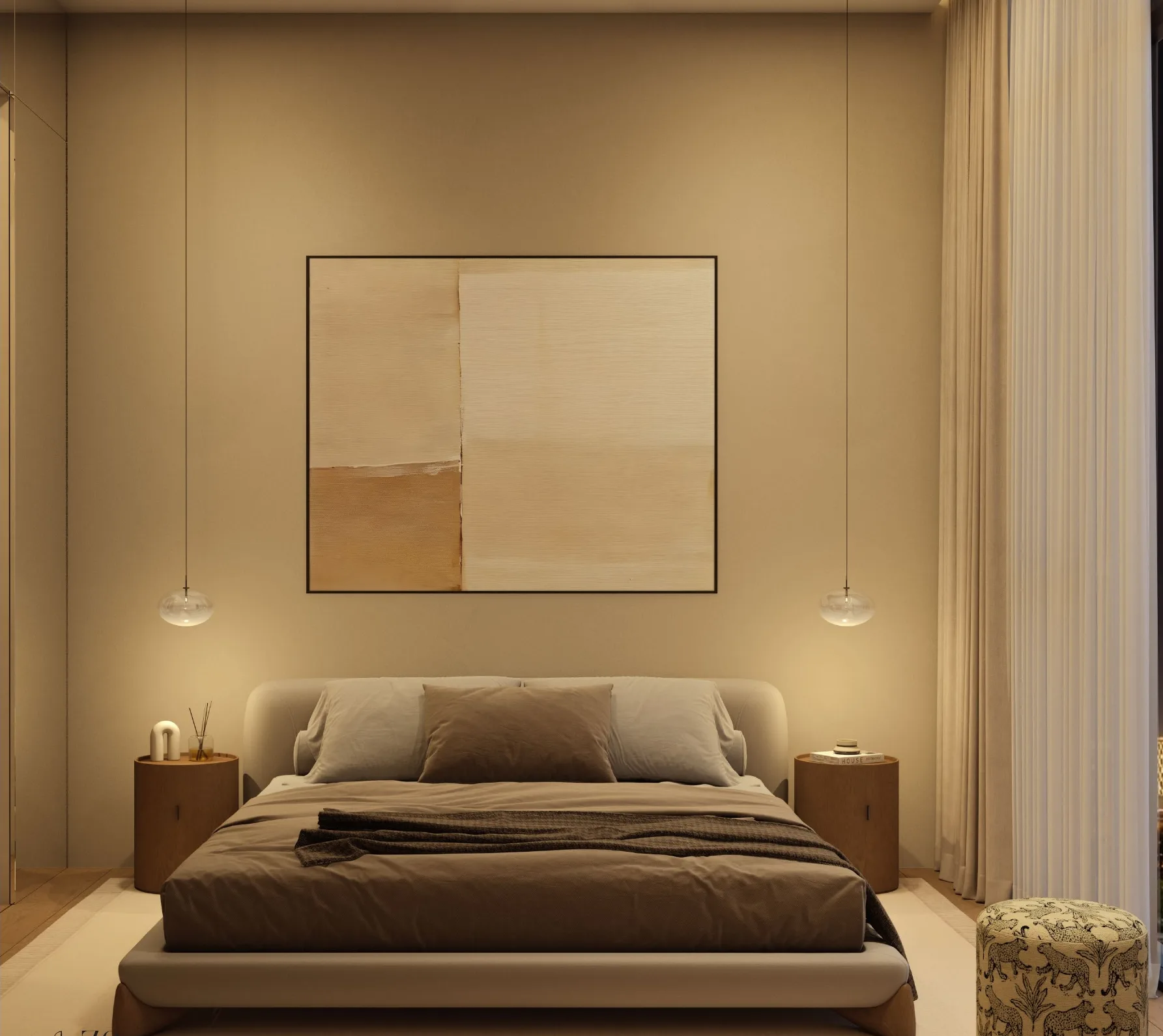 Elemental 78, bedroom of a one-bedroom apartment
