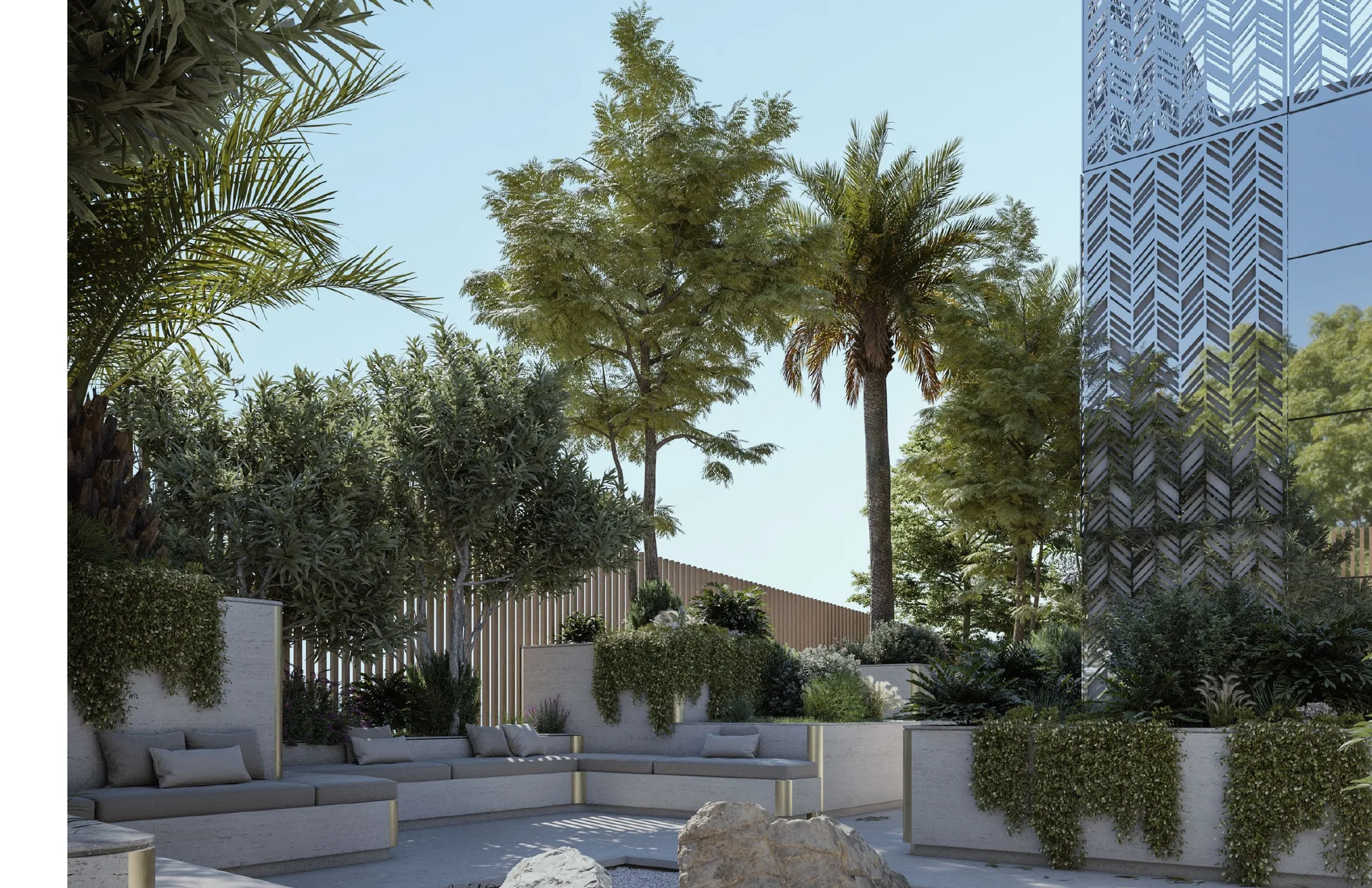 Elemental 78, planted podium courtyard