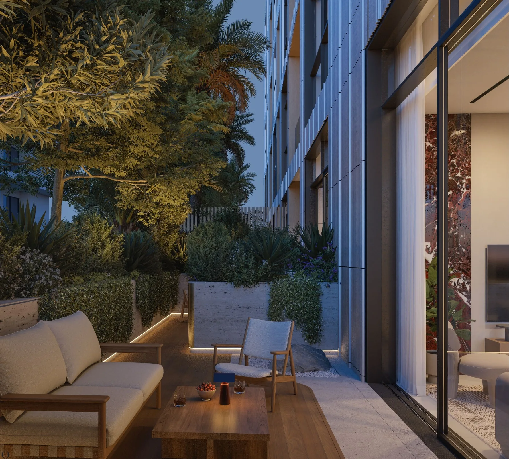 Elemental 78, garden terrace of a first-floor apartment