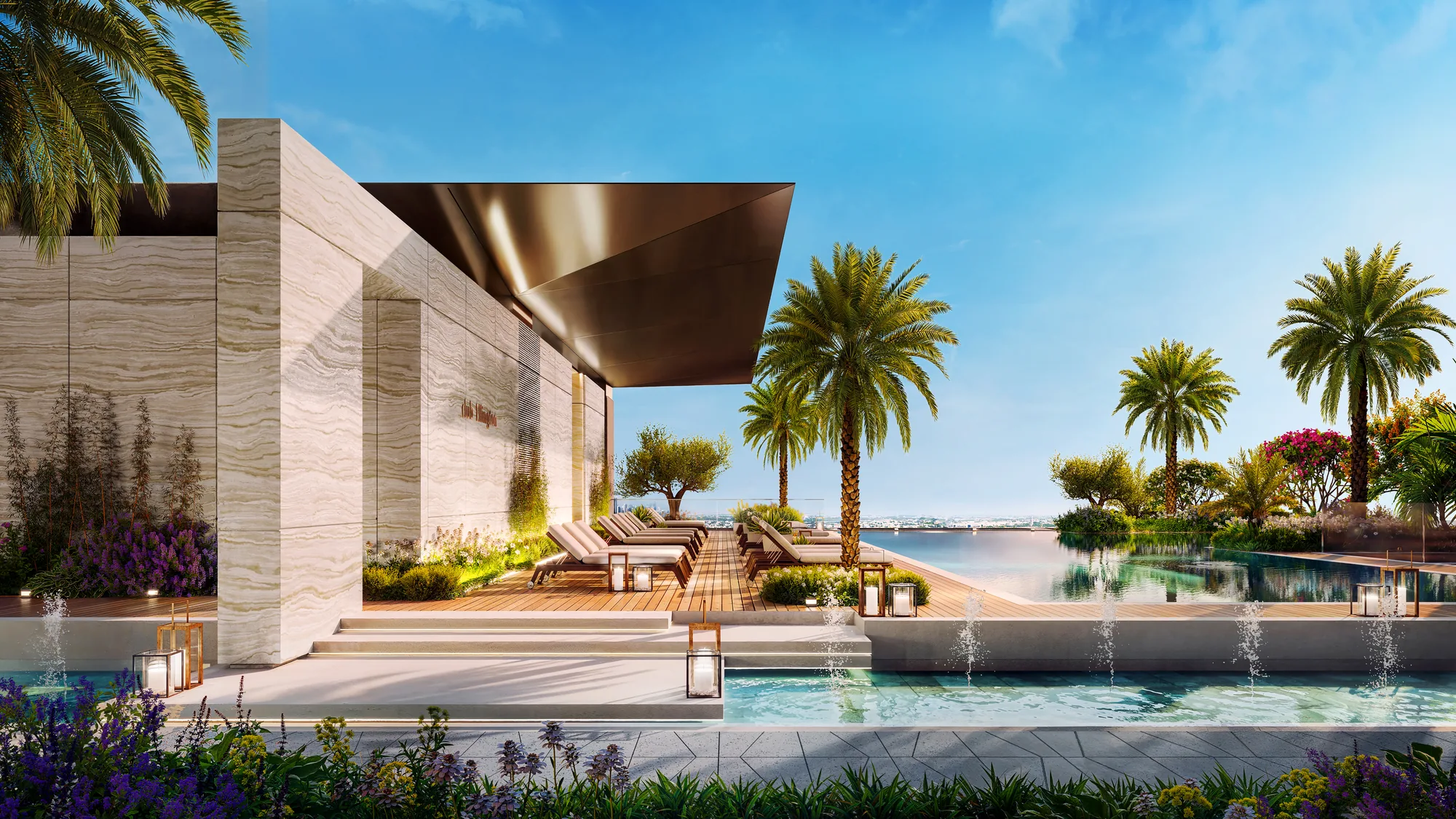 Eltiera Views, pool deck on the waterfront