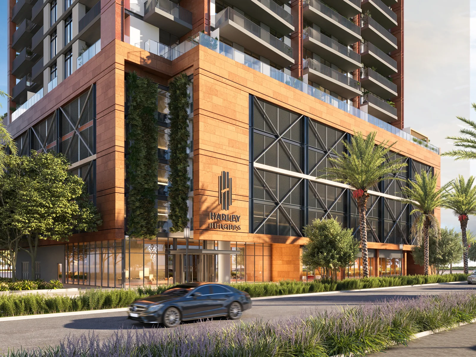 Hadley Heights, lobby and entrance with British-inspired design