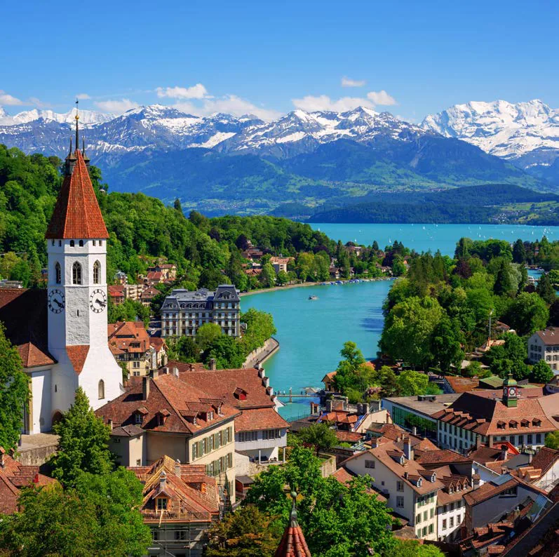 The Heart of Europe, Switzerland Island with an alpine backdrop