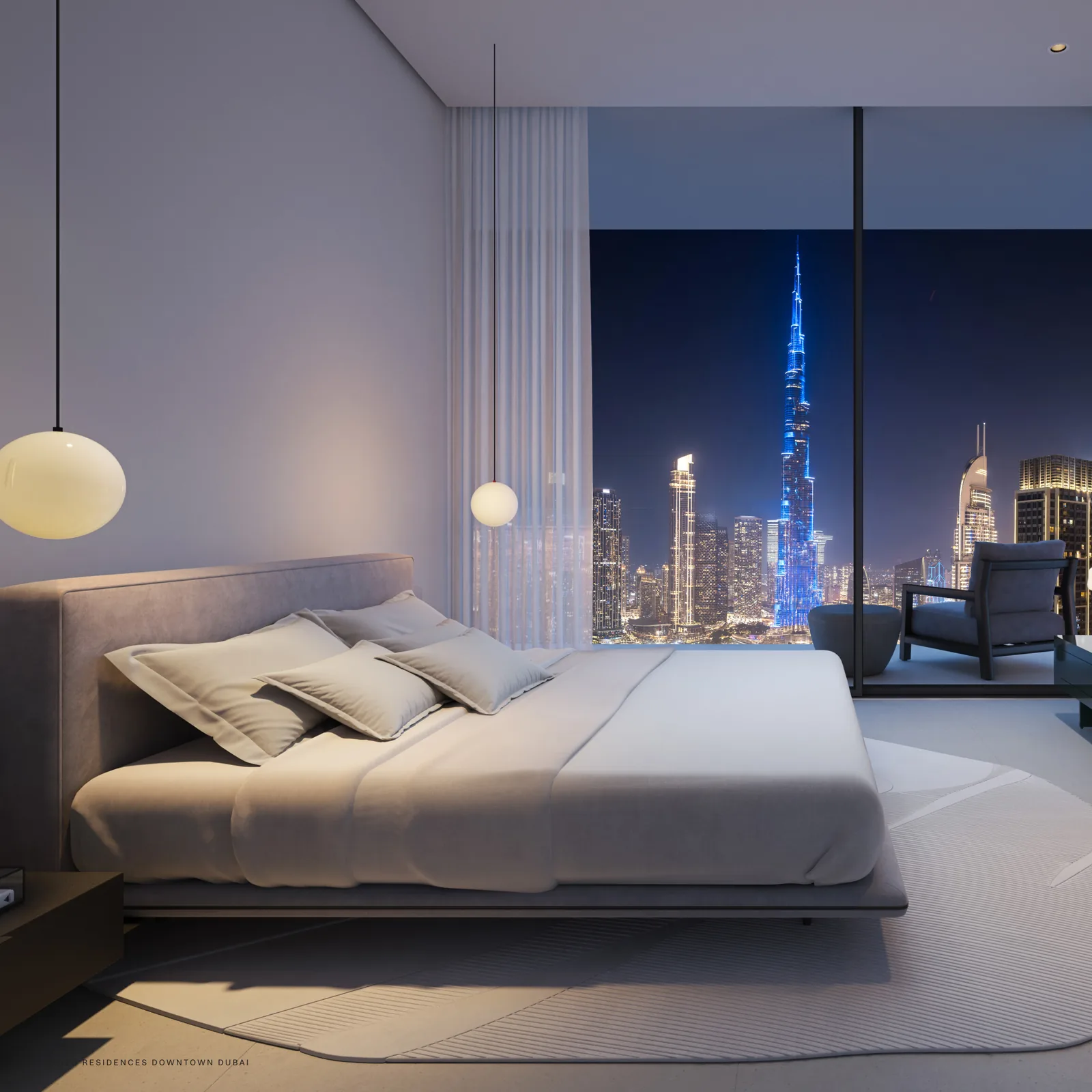 Inaura, bedroom with Burj Khalifa view