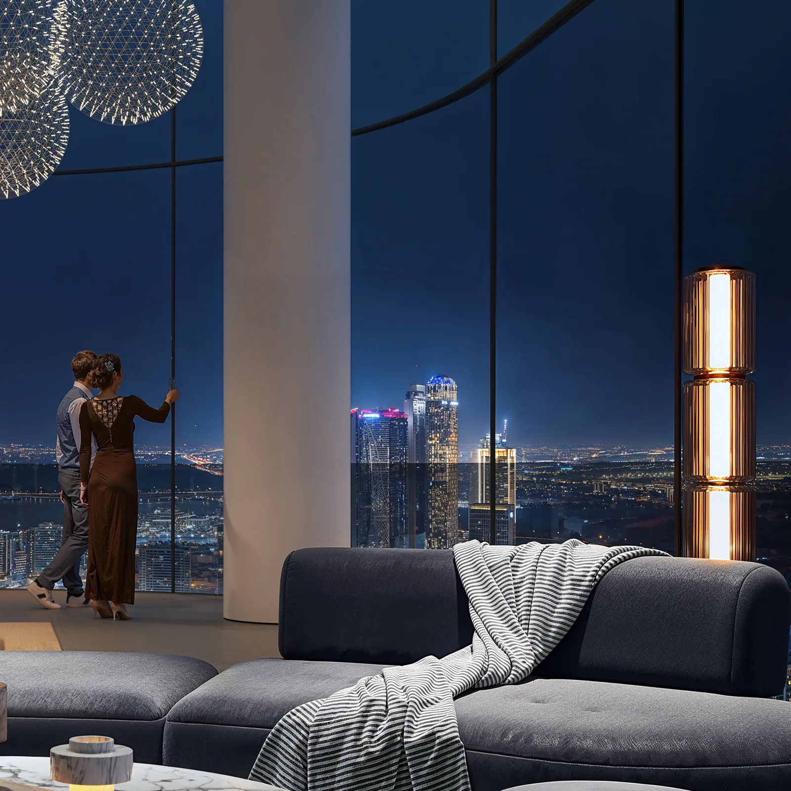 Inaura, lounge with skyline