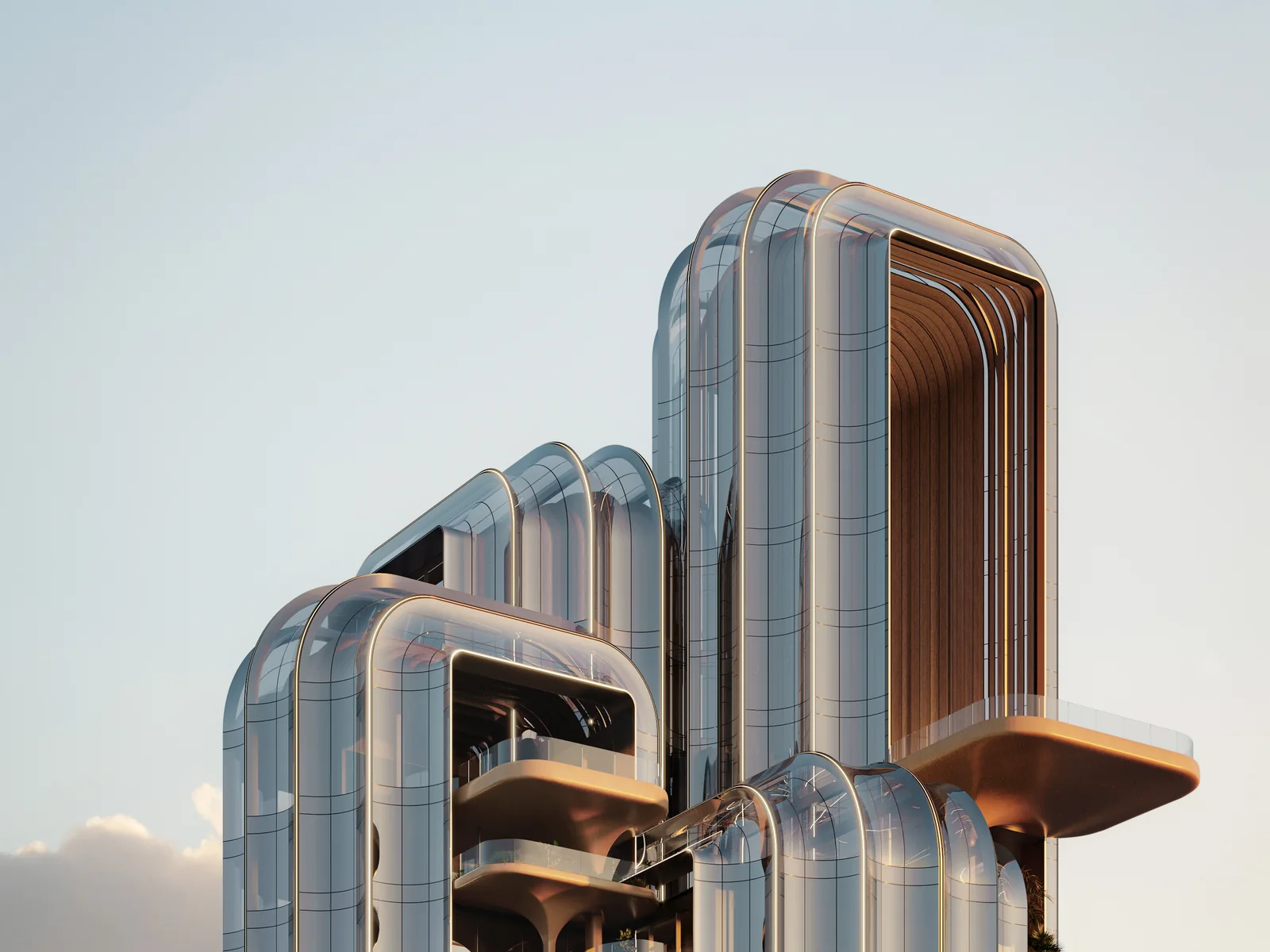 LUMENA, the rounded metal facade