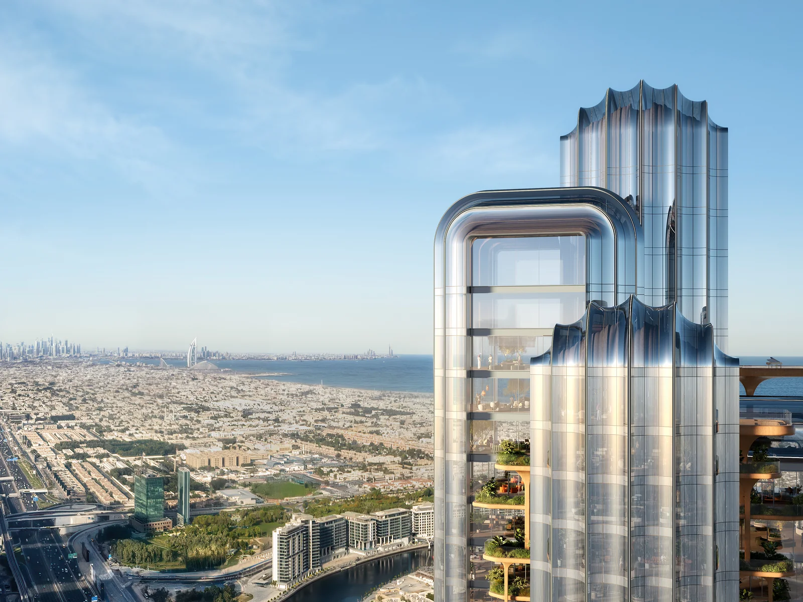 LUMENA, view across Jumeirah to the Arabian Gulf