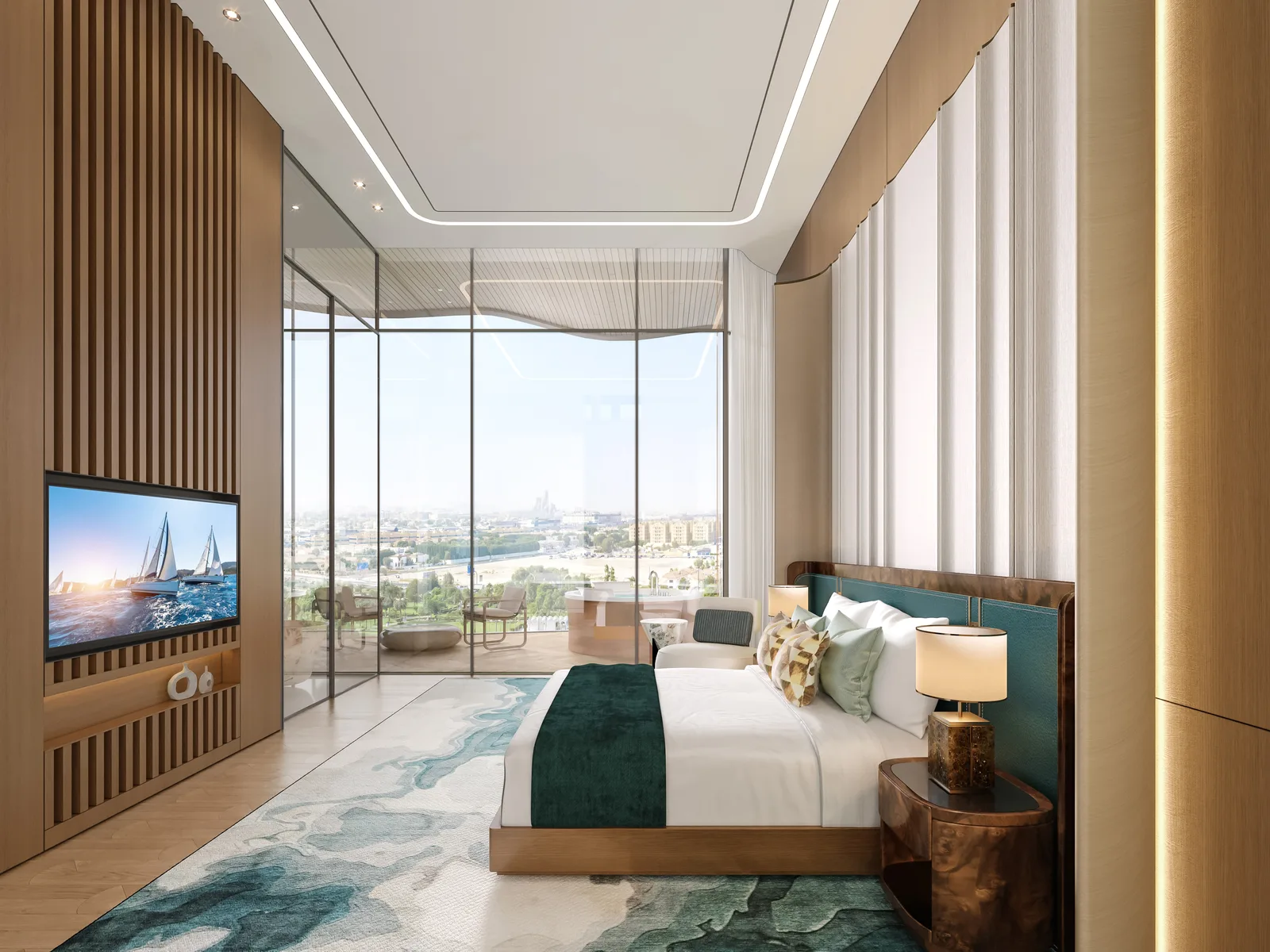 One Canal, master bedroom with park view