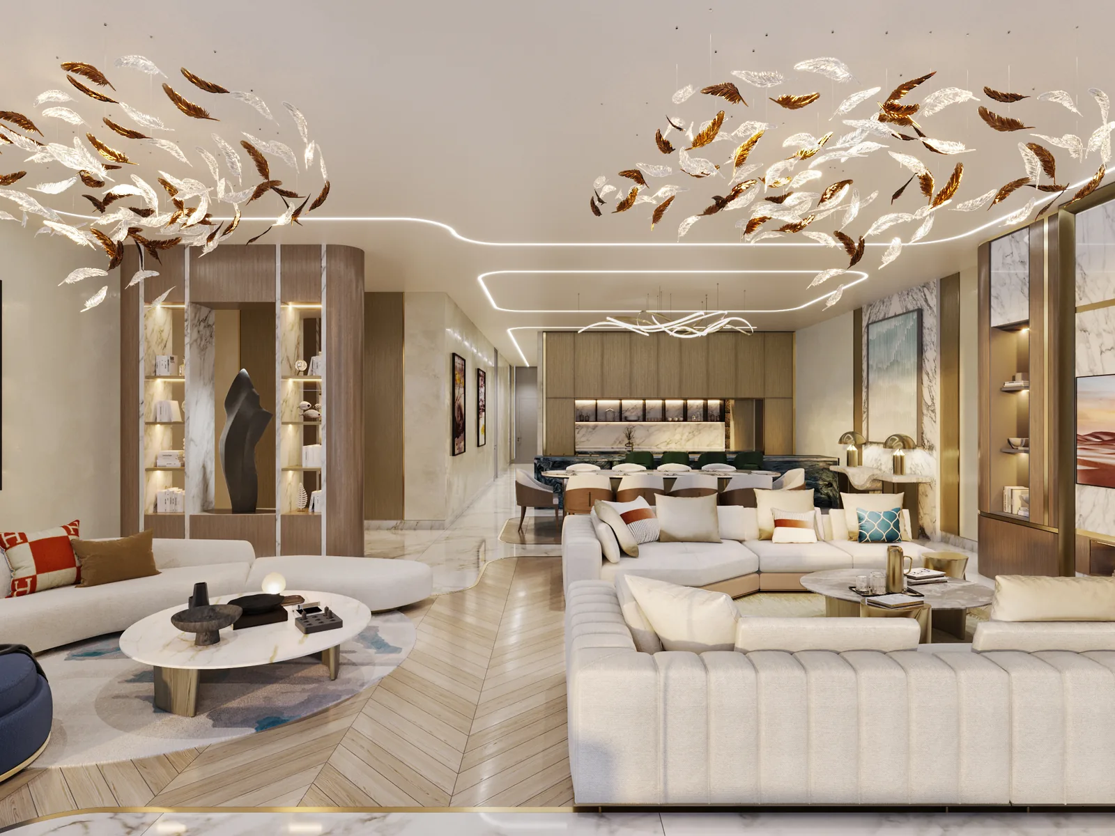 One Crescent, living area with ocean view