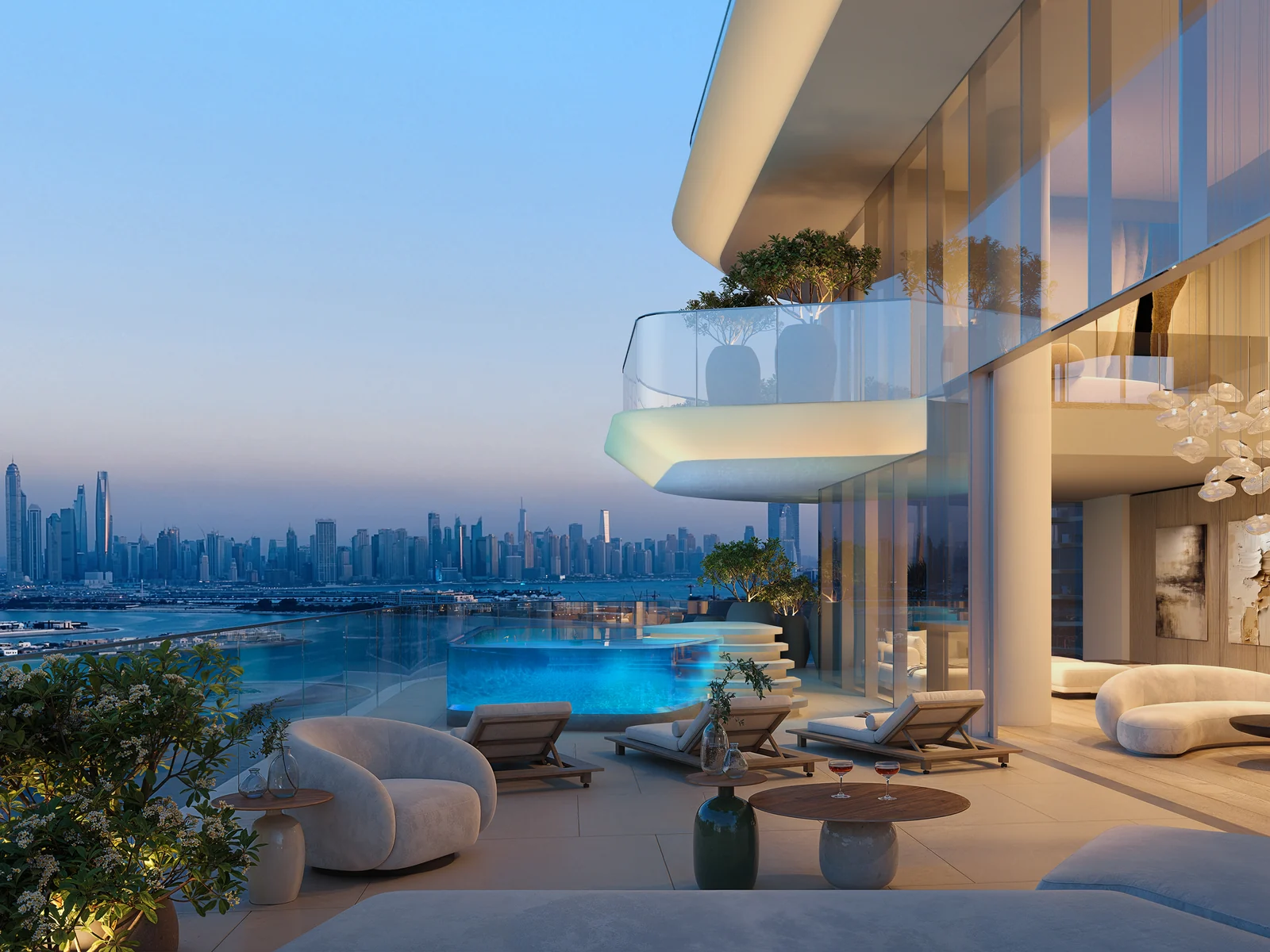 Passo by Beyond, private Terrasse mit Blick auf Skyline und Insel