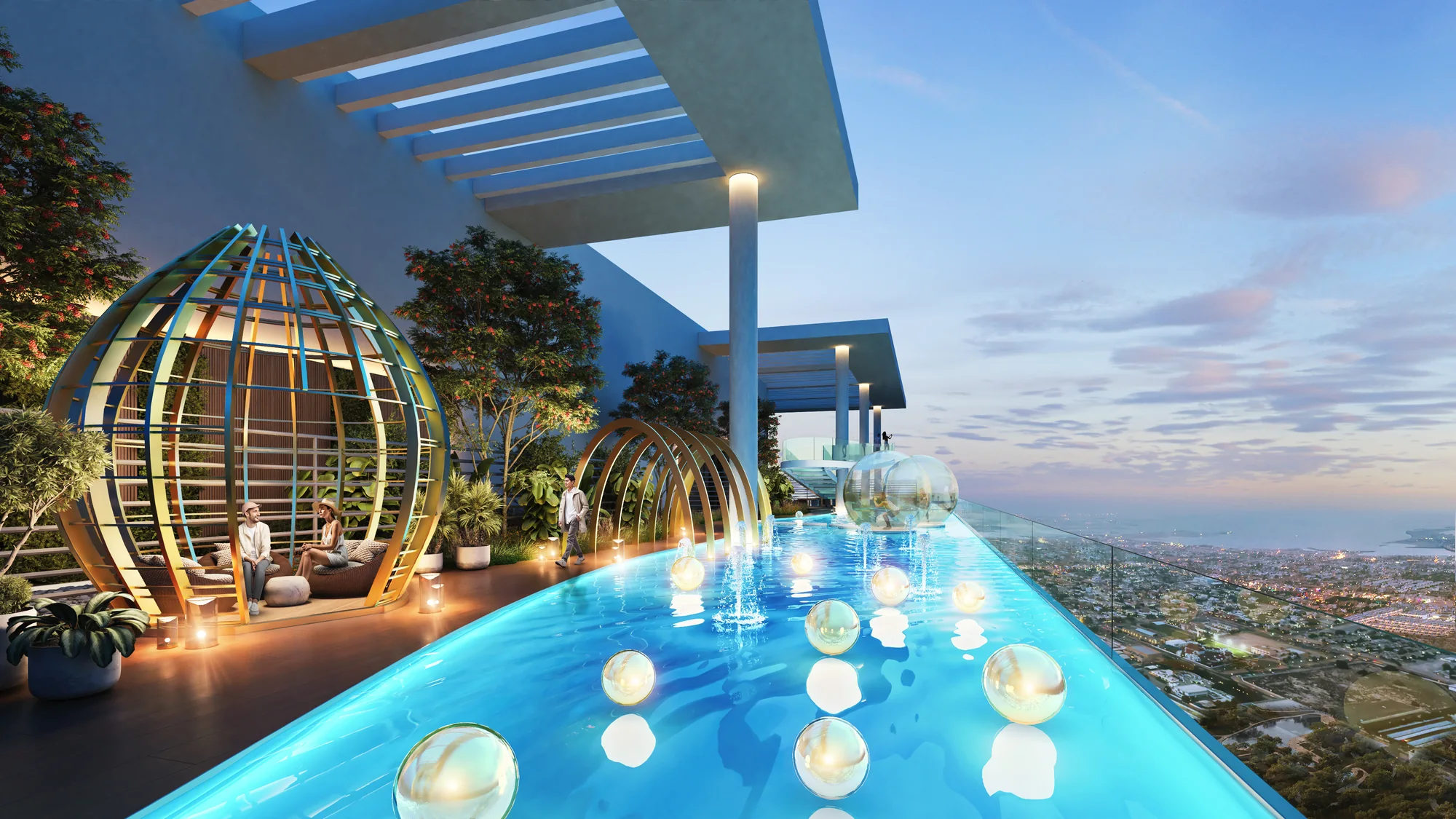 Safa Gate, Rooftop mit Pool und Skyline