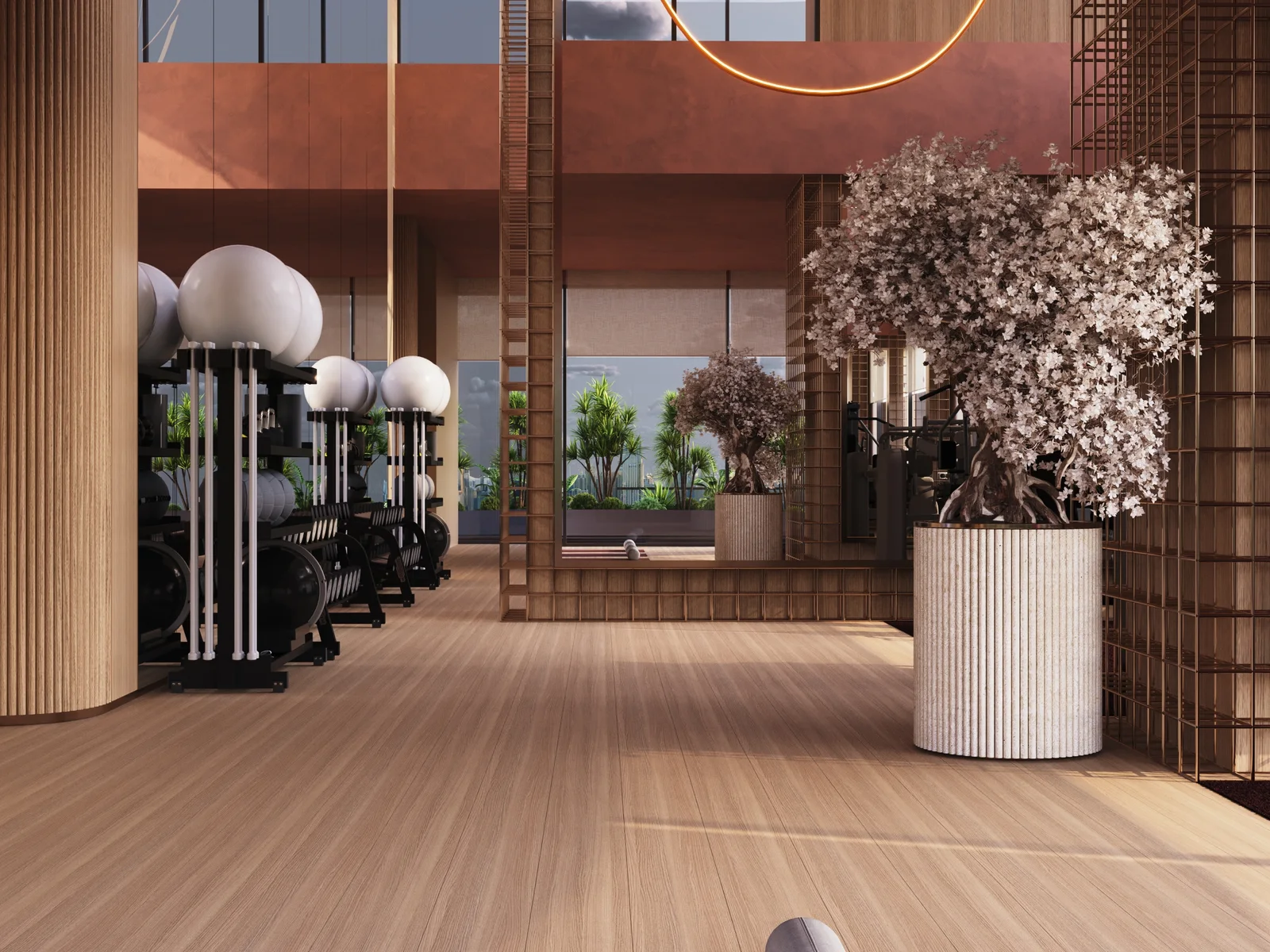 Binghatti Skyblade, Gym mit Skyline-Blick