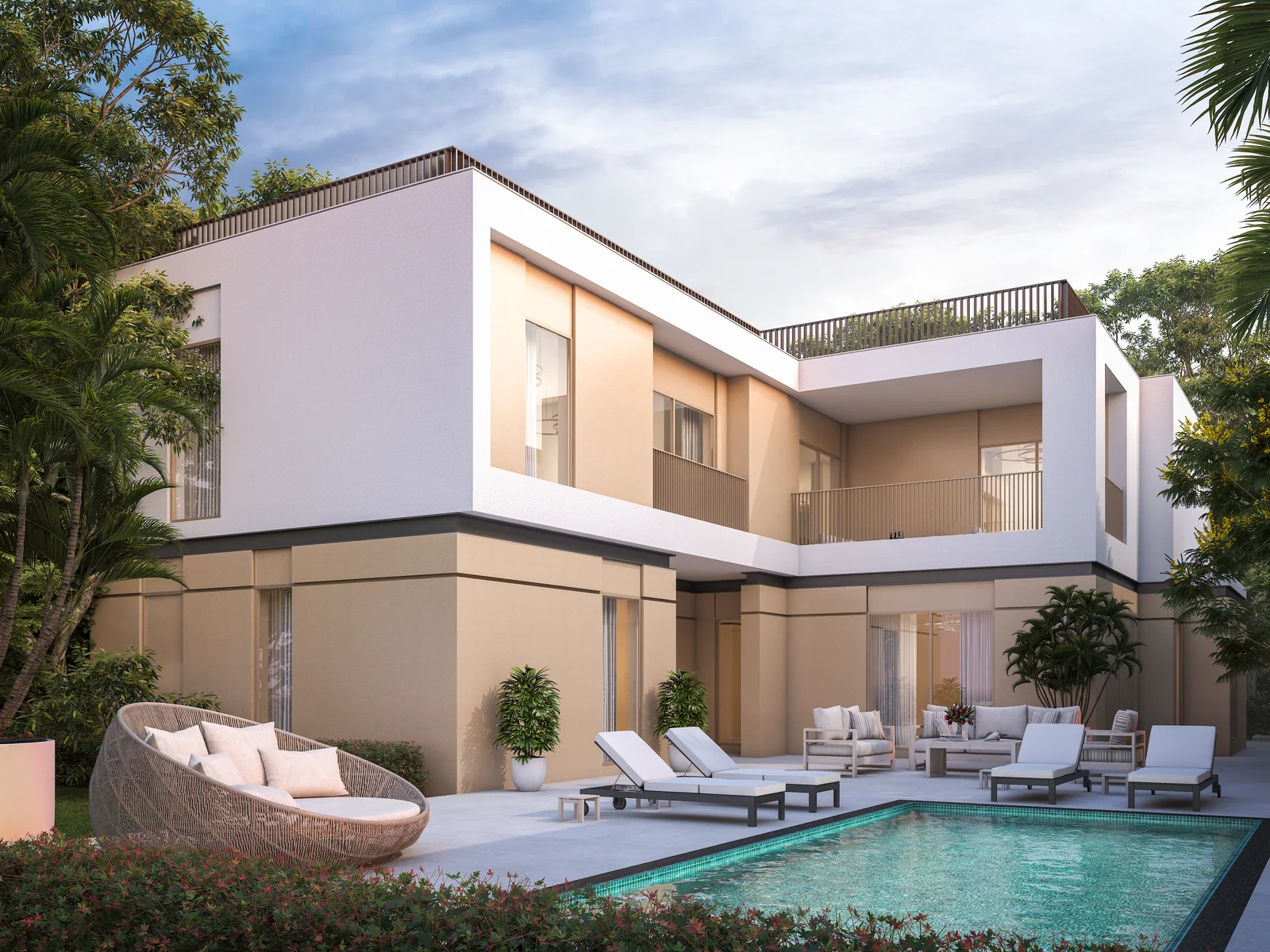Sobha Elwood, villa garden with private pool