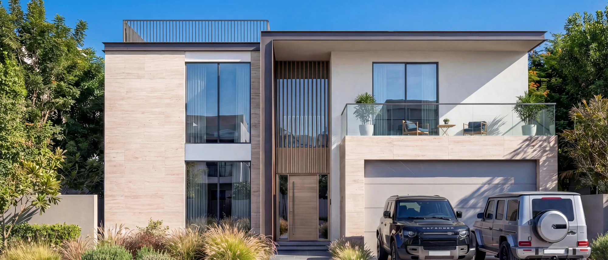 Sobha Sanctuary, Villa-Frontansicht in Dubailand