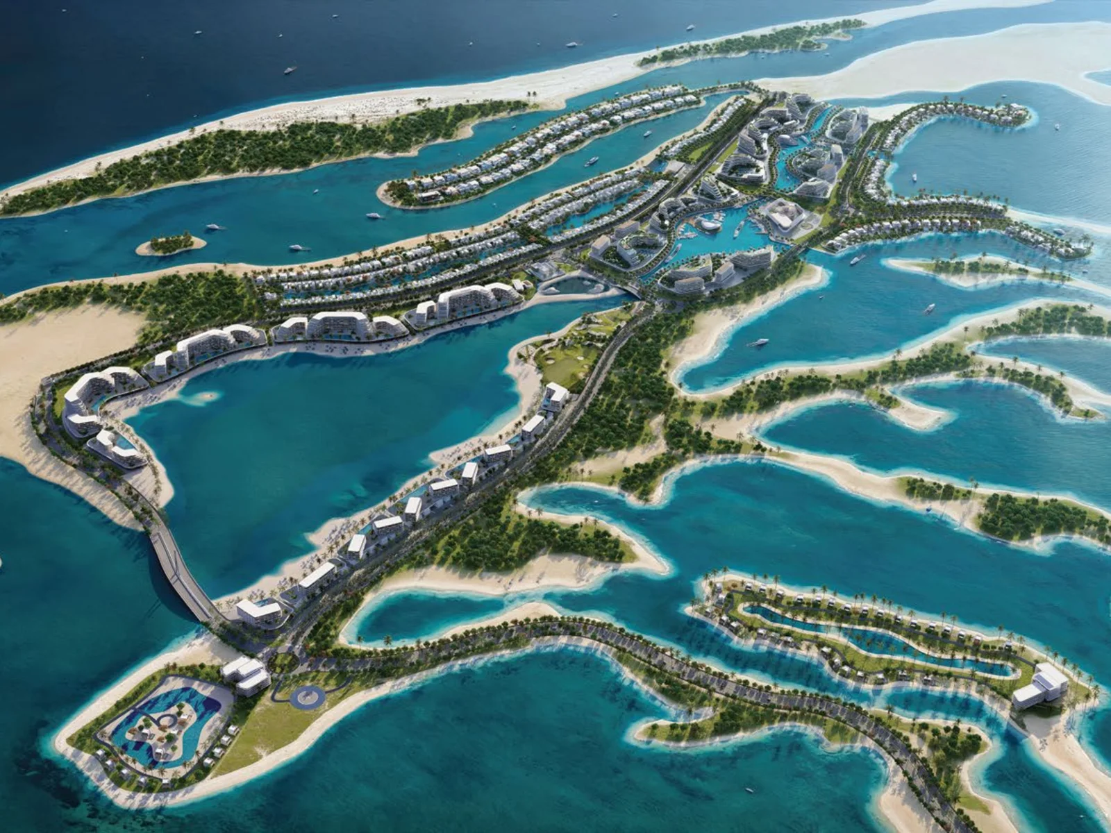 Sobha Siniya Island, aerial view of the private island on the Arabian Gulf