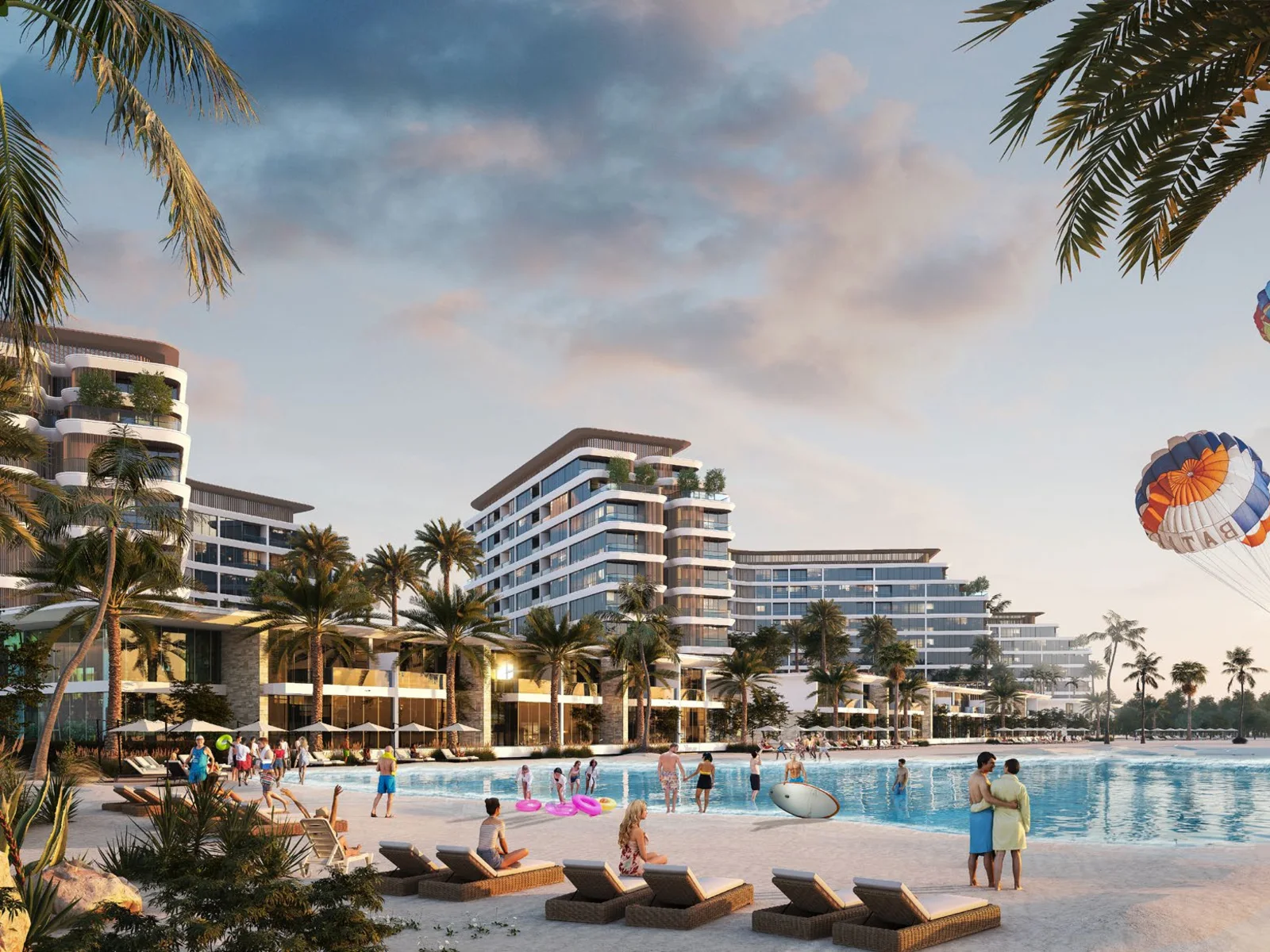 Sobha Siniya Island, beach club by the water