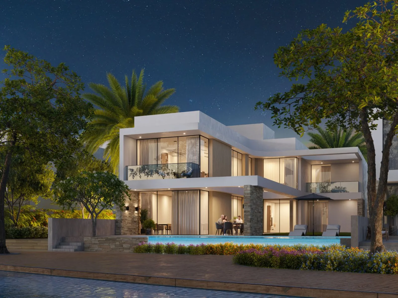 Sobha Siniya Island, villa garden with terrace
