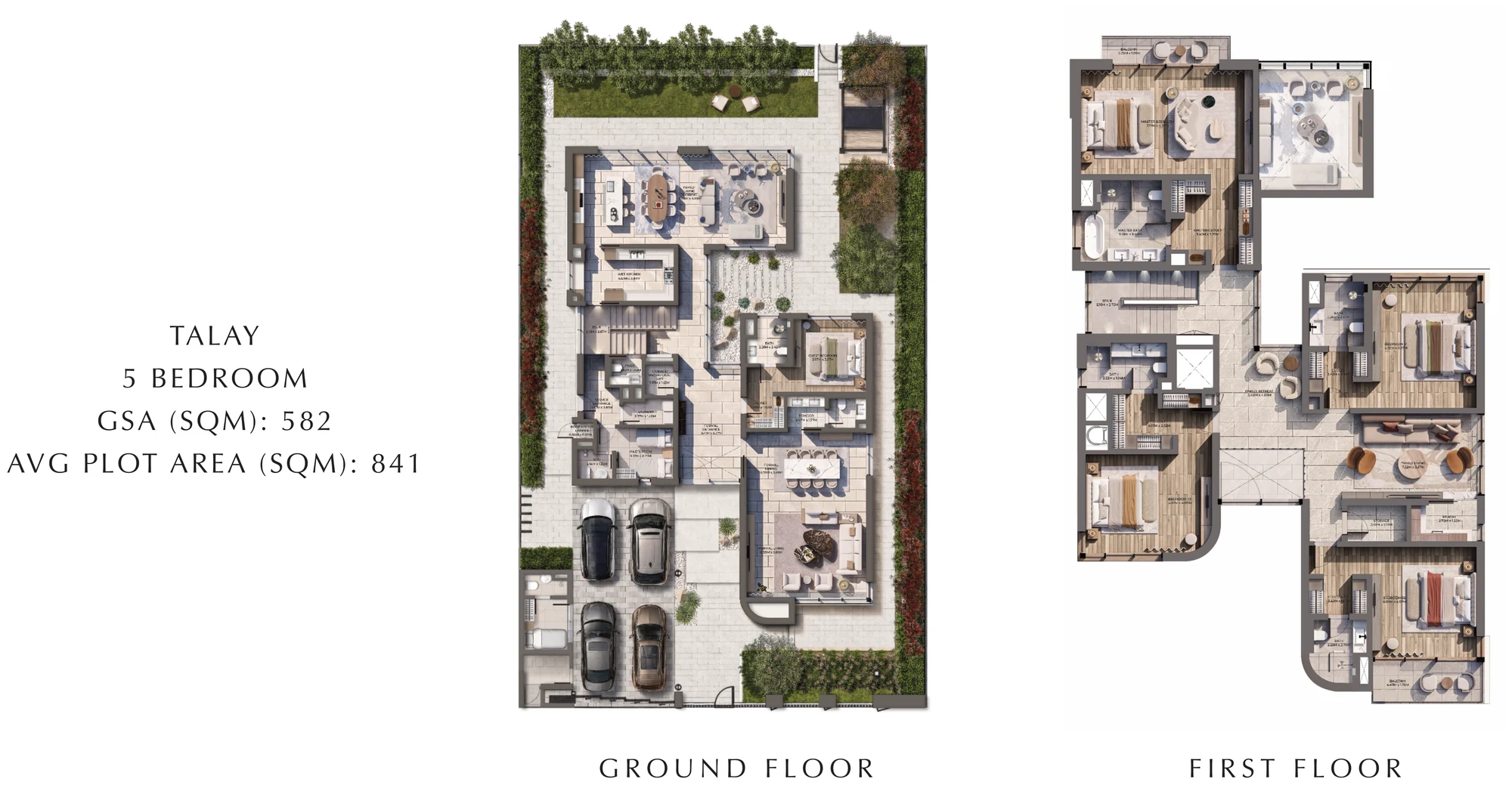 Grundriss Talay, 5 Schlafzimmer, Erd- und Obergeschoss