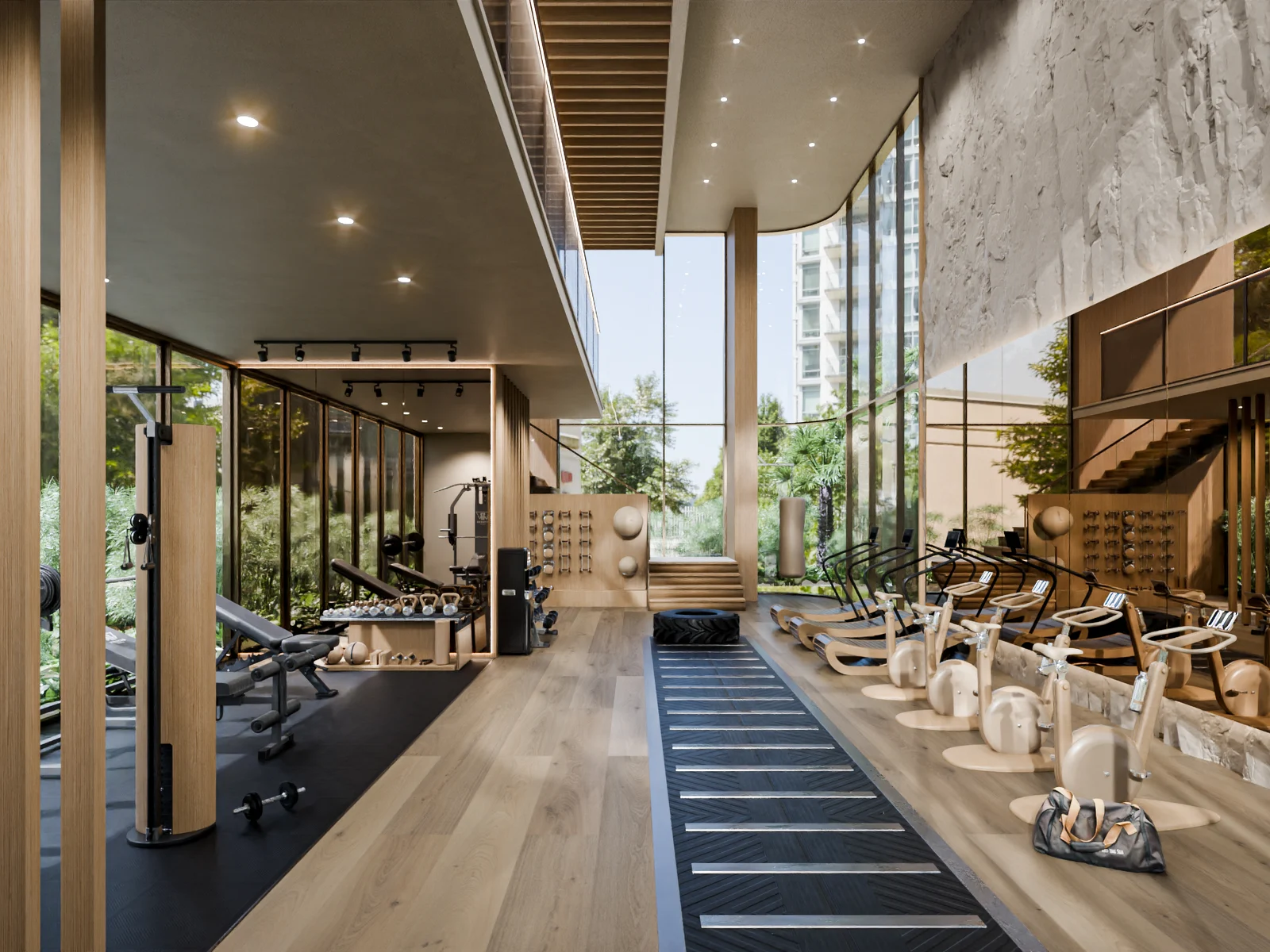 Talea, fitness studio with views into the greenery