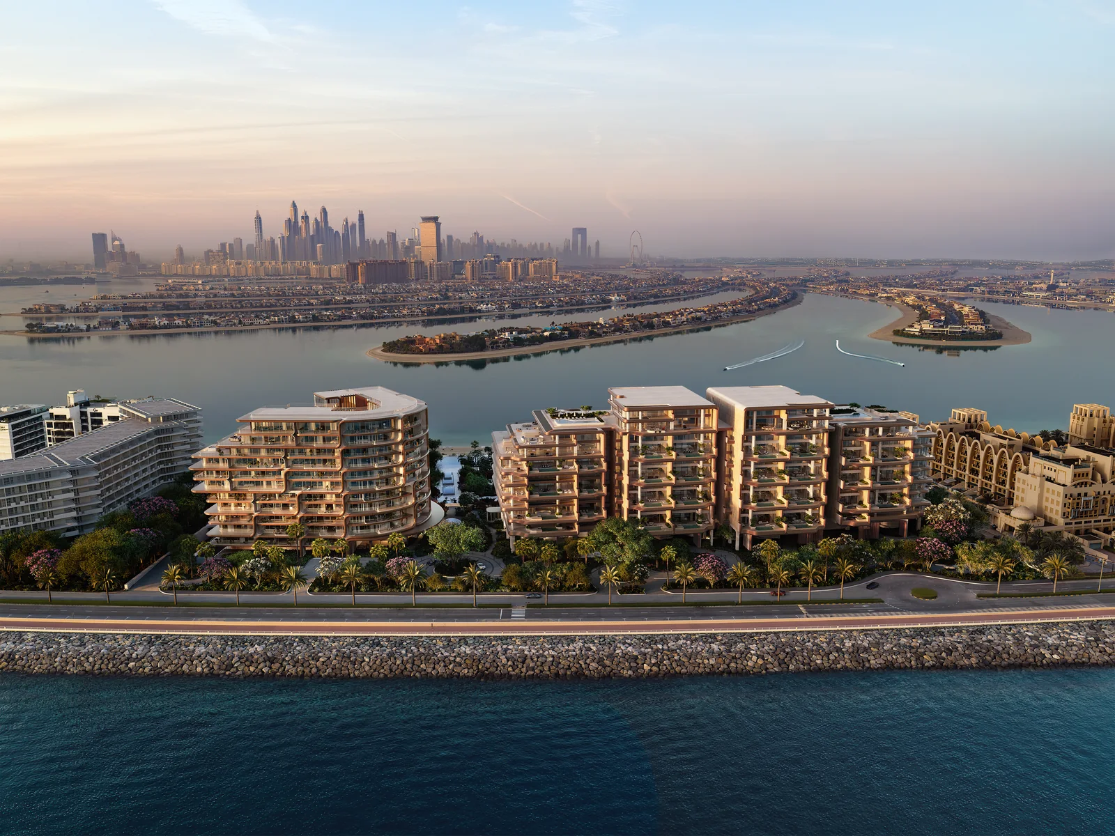 The Alba, aerial view with Palm Jumeirah and skyline