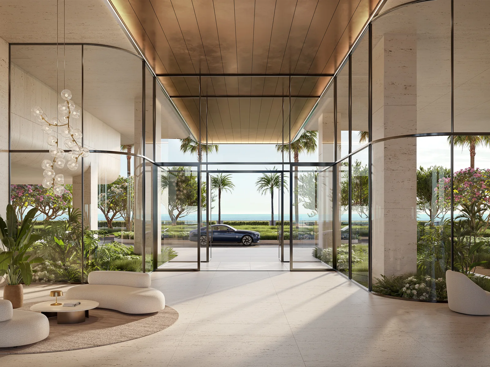The Alba, residence lobby looking out to sea