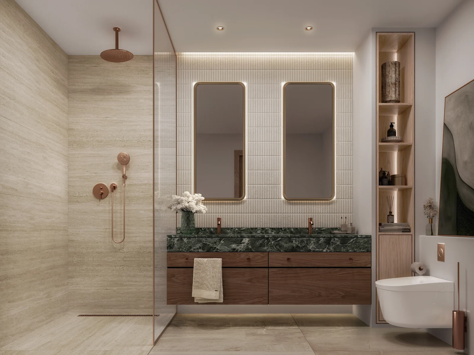 The Mural, bathroom with high-quality fittings