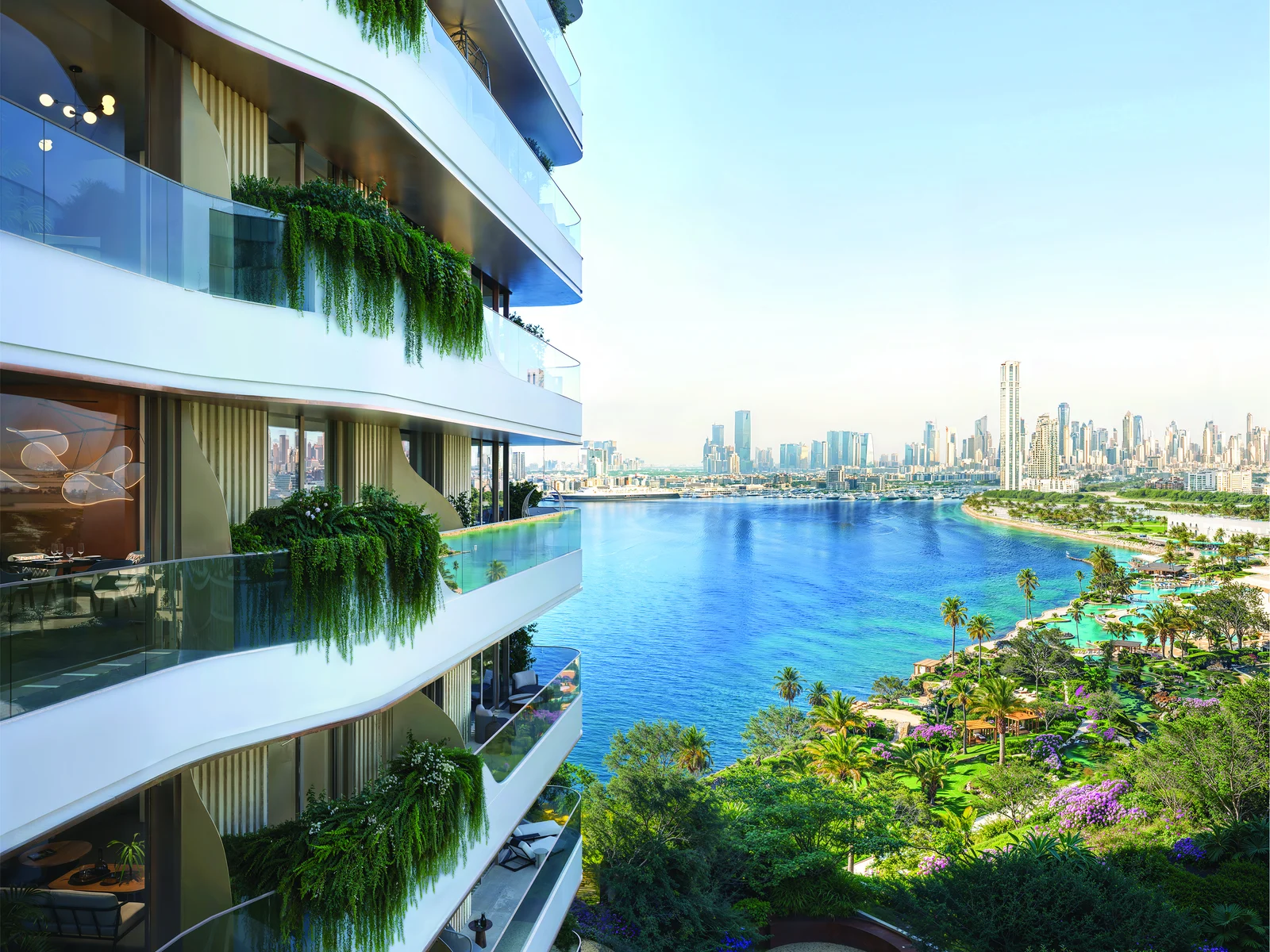 The Mural, facade above the cove with the skyline behind