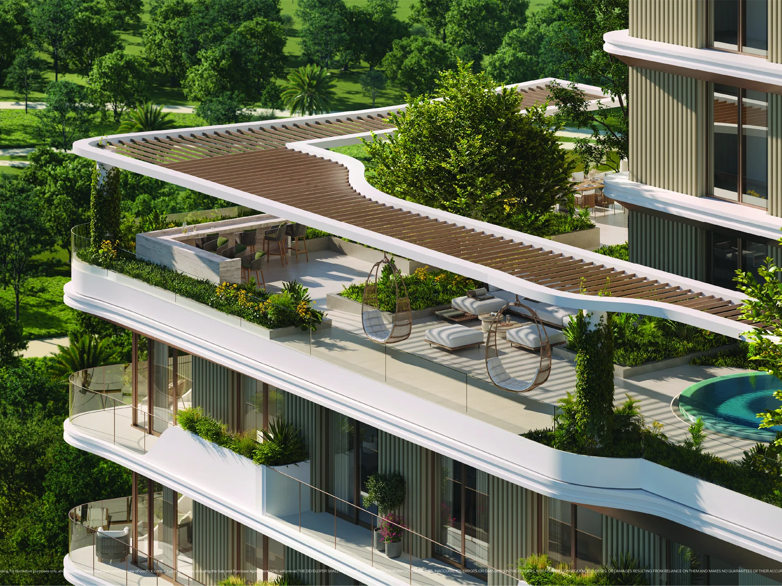 The Mural, greened sky terrace with forest view