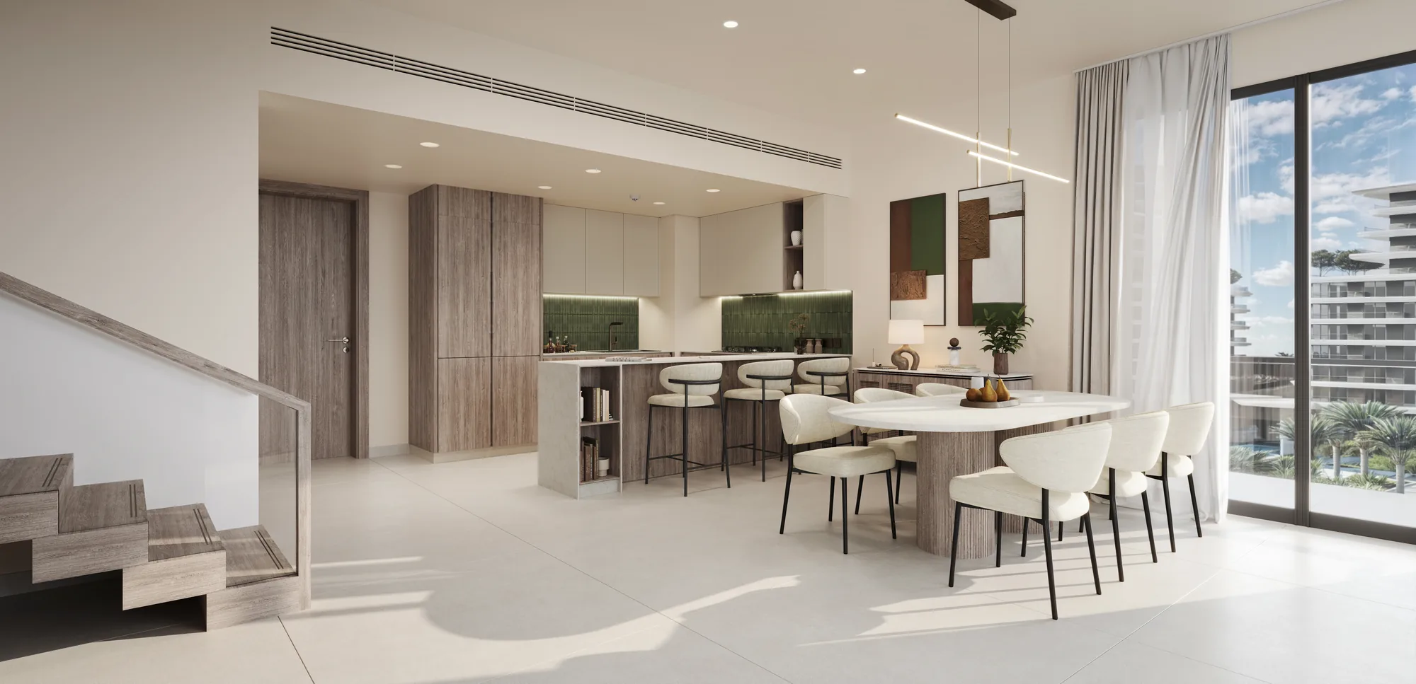 The Wilds Residences, duplex with open living and dining area