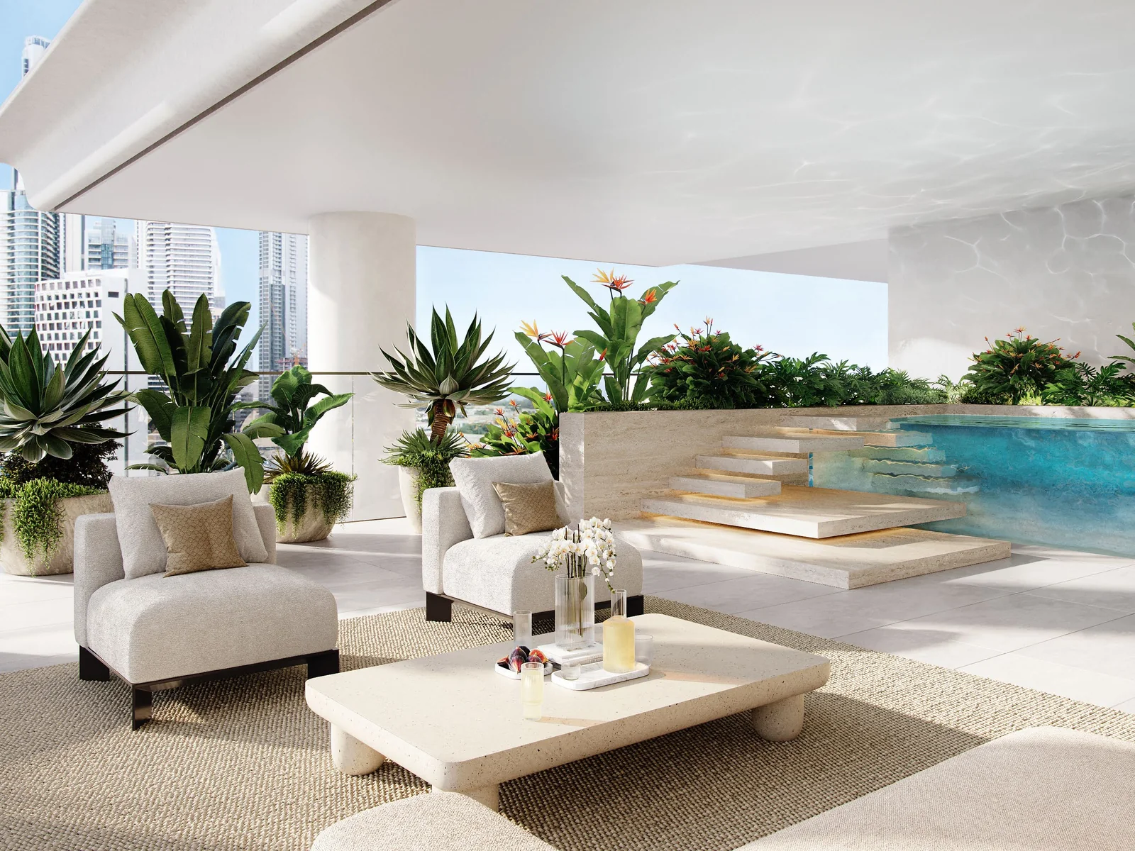 VELA Viento, Terrasse mit privatem Pool