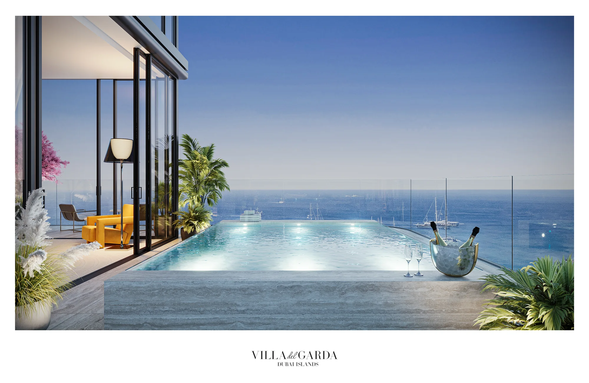 Villa del Garda, Infinity-Pool mit Meerblick