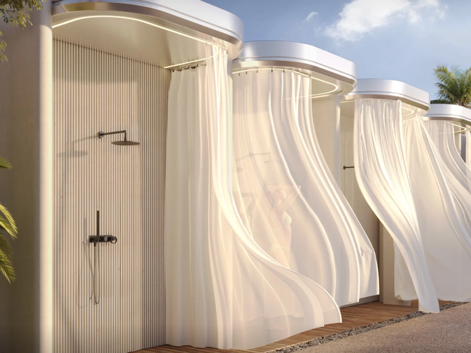 Weybridge Gardens 4, rooftop cabanas with sunbathing lounge