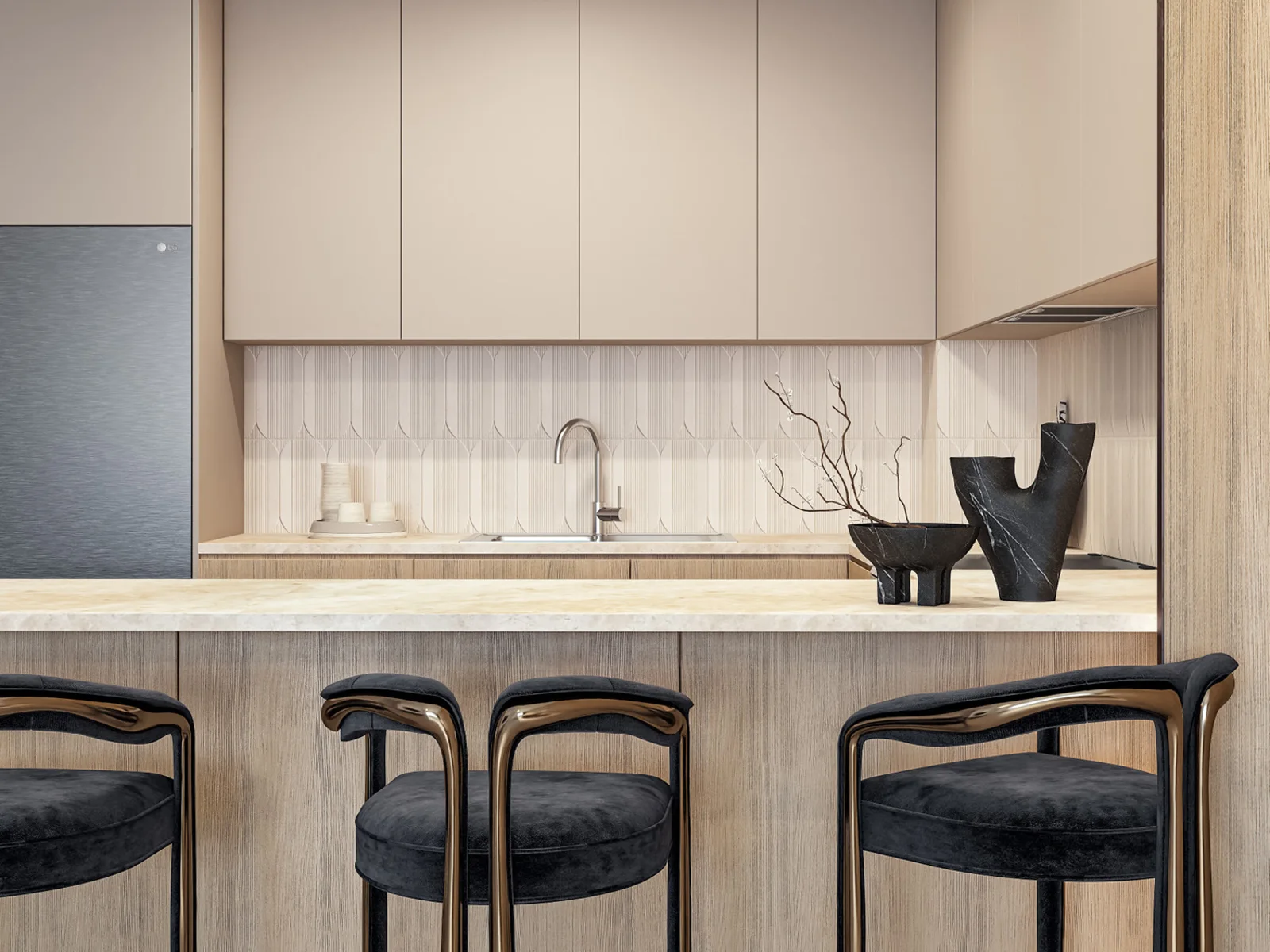 Weybridge Gardens 4, modern living kitchen interior