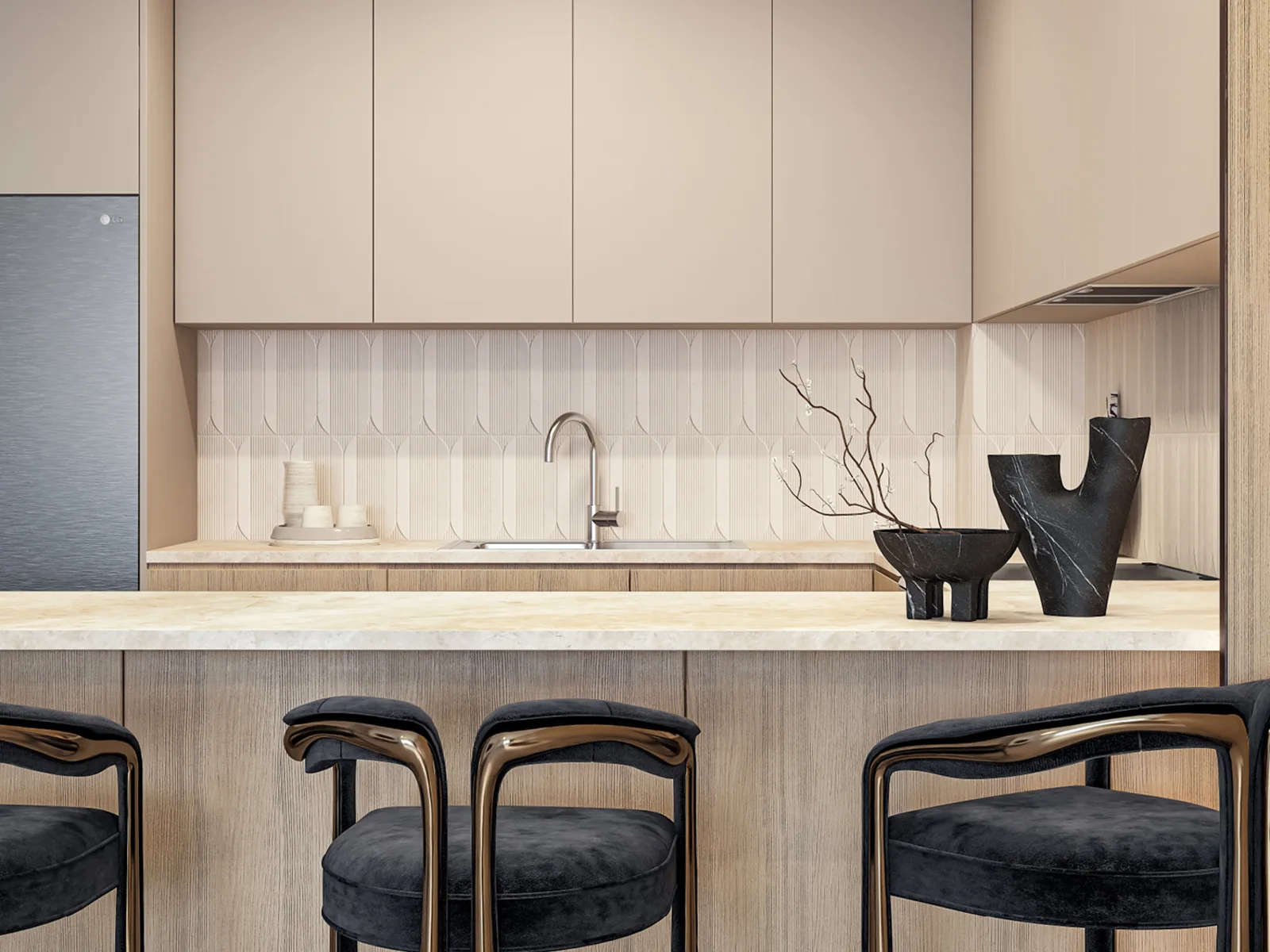 Weybridge Gardens 5, modern living kitchen interior