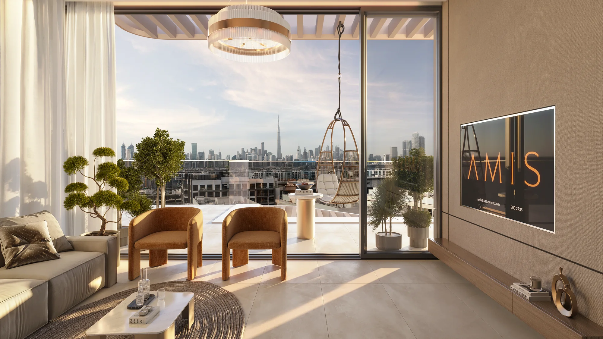 Woodland Crest, Wohnbereich mit Skyline-Blick